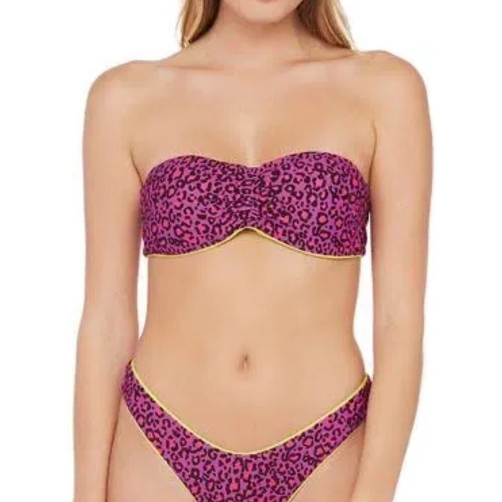 BCBGeneration Hot Spot Reversible Bikini Leopard Swimsuit Bottoms Only NWT US S